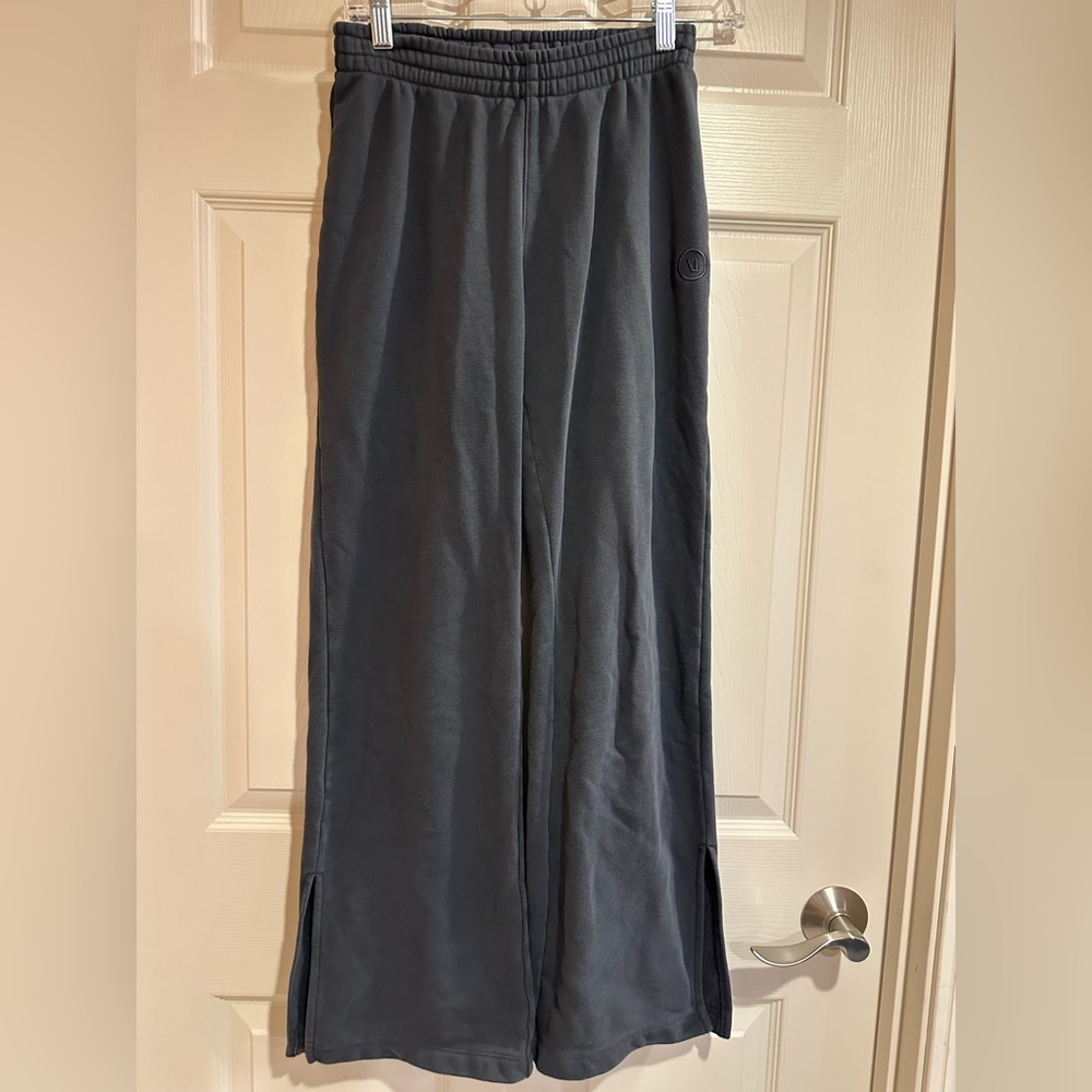 Vuori Wide Leg Pants in Dark Charcoal Gray